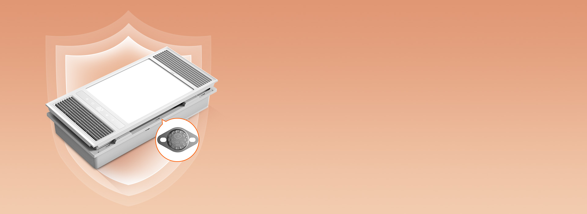 過熱保護，為安全加一道屏障 內置95°...