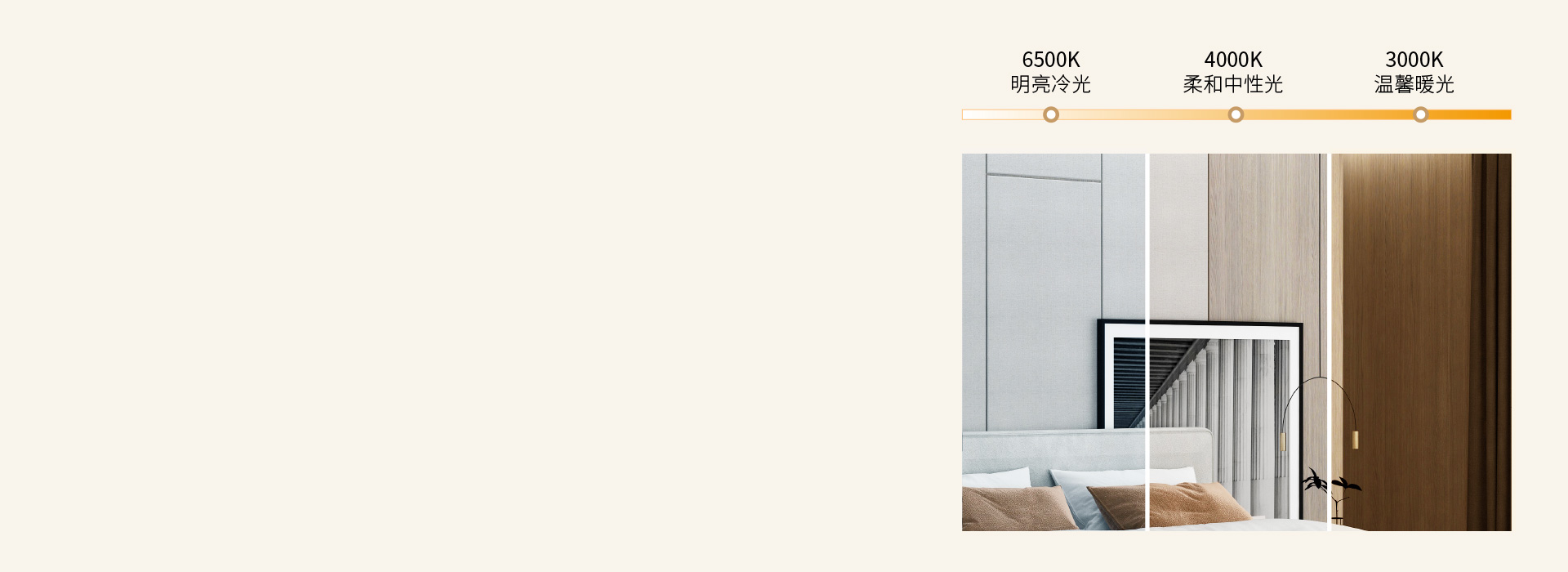 個性化照明氛圍 三色變光，可根據需要隨...